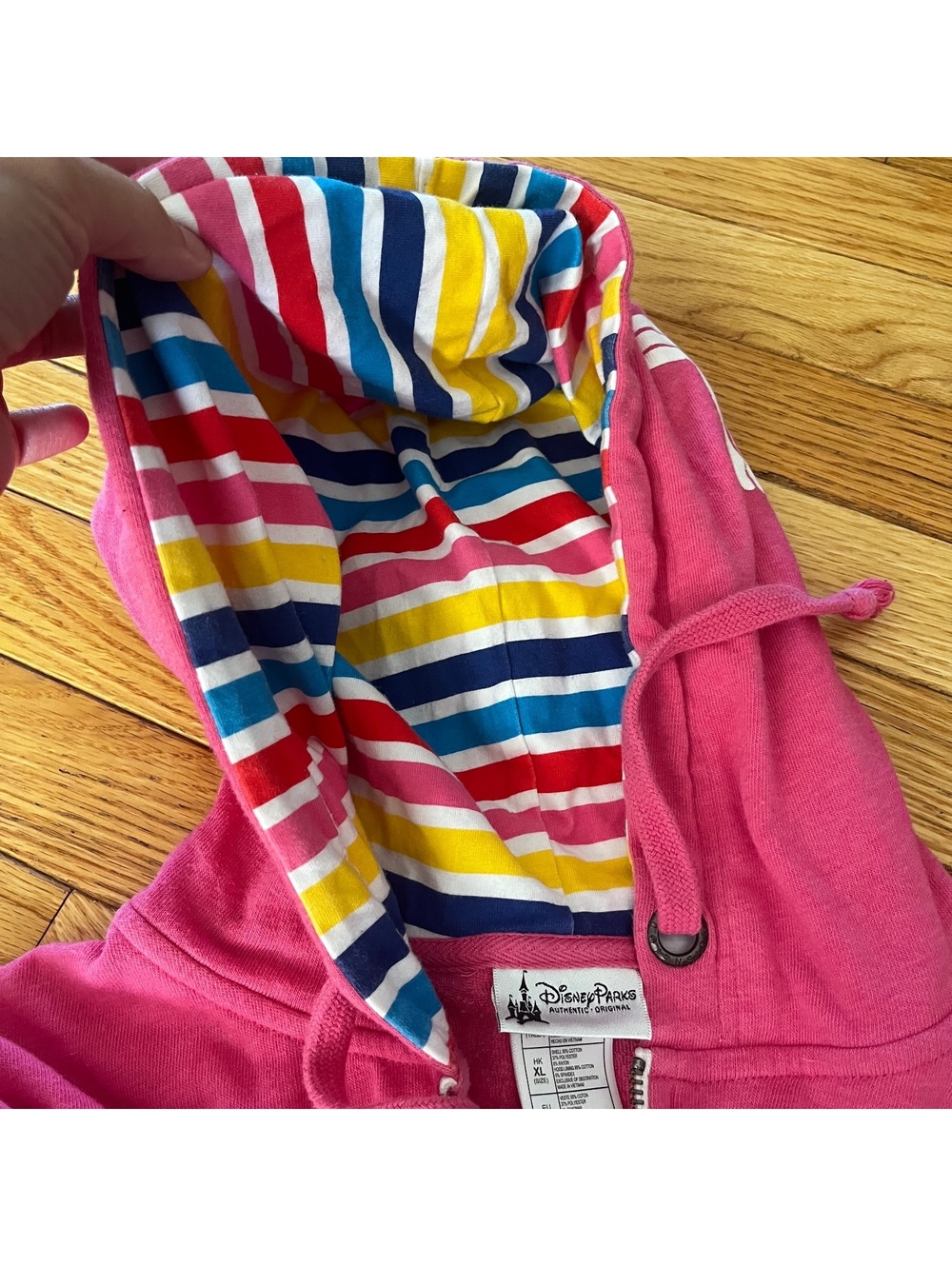 Disney Parks Authentic Original Pink Mickey Mouse Zip-Up Hoodie - Picture 6 of 7